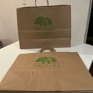 Origins Eco-Friendly 5 Brown Shopping Bag with Green Logo
